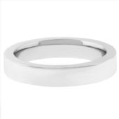 18k White Gold 4mm Flat Wedding Band Super Heavy Weight