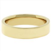14k Yellow Gold 5mm Comfort Fit Flat Wedding Band Heavy Weight