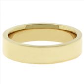 18k Yellow Gold 5mm Flat Wedding Band Heavy Weight