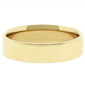 14k Yellow Gold 5mm Flat Wedding Band Medium Weight