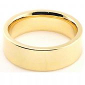 14k Yellow Gold 6mm Comfort Fit Flat Wedding Band Heavy Weight