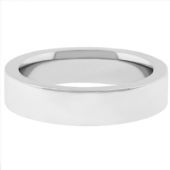 14k White Gold 6mm Comfort Fit Flat Wedding Band Super Heavy Weight