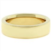14k Yellow Gold 6mm Comfort Fit Flat Wedding Band Super Heavy Weight