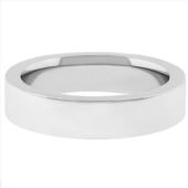 18k White Gold 6mm Flat Wedding Band Super Heavy Weight