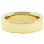 18k Yellow Gold 6mm Flat Wedding Band Super Heavy Weight