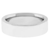 14k White Gold 7mm Flat Wedding Band Super Heavy Weight