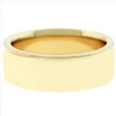 14k Yellow Gold 7mm Flat Wedding Band Super Heavy Weight