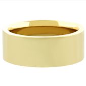 14k Yellow Gold 8mm Comfort Fit Flat Wedding Band Heavy Weight