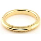 14k Yellow Gold 3mm Milgrain Wedding Band Heavy Weight Comfort Fit