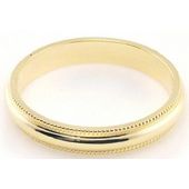 14k Yellow Gold 3mm Milgrain Wedding Band Medium Weight