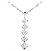 Platinum 950 Diamond Journey Pendant 5 Stone 2.25 ctw. JPD1748PLT