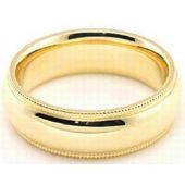 14k Yellow Gold 6mm Milgrain Wedding Band Heavy Weight Comfort Fit