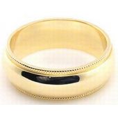 14k Yellow Gold 6mm Milgrain Wedding Band Medium Weight