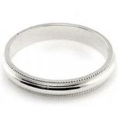 14k White Gold 3mm Milgrain Wedding Band Super Heavy Weight Comfort Fit