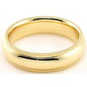 14k Yellow Gold 5mm Milgrain Wedding Band Super Heavy Weight Comfort Fit