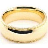 14k Yellow Gold 7mm Milgrain Wedding Band Super Heavy Weight Comfort Fit