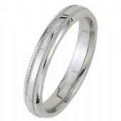 14k White Gold 3mm Dome Park Avenue Wedding Band Ring Medium Weight