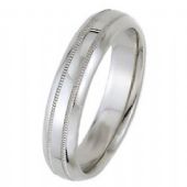 14k White Gold 5mm Dome Park Avenue Wedding Band Ring Heavy Weight