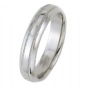 18k White Gold 5mm Dome Park Avenue Wedding Band Ring Heavy Weight