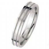 14k White Gold 4mm Flat Park Avenue Wedding Band Ring Heavy Weight