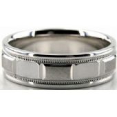 Platinum 950 6.5mm Diamond Cut Wedding Band 690