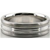 Platinum 950 6.5mm Diamond Cut Wedding Band 685