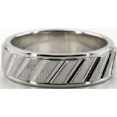 Platinum 950 7mm Diamond Cut Wedding Band 686