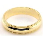 18k Yellow Gold 4mm Milgrain Wedding Band Medium Weight