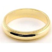 18k Yellow Gold 4mm Milgrain Wedding Band Medium Weight