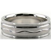 Platinum 950 6.5mm Diamond Cut Wedding Band 675