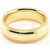 18k Yellow Gold 6mm Comfort Fit Milgrain Wedding Band Super Heavy Weight