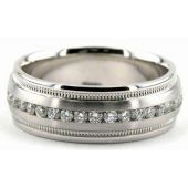 Platinum 950 7mm Diamond Wedding Bands Rings 0858
