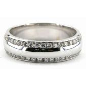 Platinum 950 6mm Diamond Wedding Bands Rings 0863