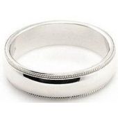 Platinum 950 5mm Comfort Fit Milgrain Wedding Band Super Heavy Weight