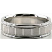 Platinum 950 6.5mm Diamond Cut Wedding Band 692