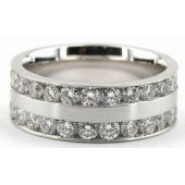 Platinum 950 7mm Diamond Wedding Bands Rings 0901