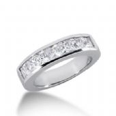 18K Gold Diamond Anniversary Wedding Ring 7 Princess Cut Diamonds 1.40ctw 138WR22418K