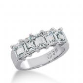 950 Platinum Diamond Anniversary Wedding Ring 5 Emerald Cut Diamonds 3.25ctw 142WR195PLT