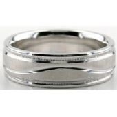 Platinum 950 6.5mm Diamond Cut Wedding Band 622