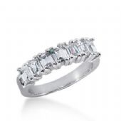 Platinum Diamond Anniversary Wedding Ring 7 Emerald Cut Diamonds 1.75ctw 146WR208PLAT