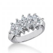 18K Gold Diamond Anniversary Wedding Ring 16 Princess Cut Diamonds 1.60ctw 157WR105918K
