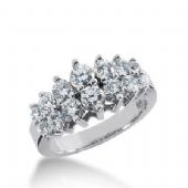 950 Platinum Diamond Wedding Ring 14 Round Brilliant Diamonds 1.10ctw 161WR1757PLT