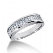 18K Gold Diamond Anniversary Wedding Ring 13 Straight Baguette Diamonds 1.04ctw 163WR47018K