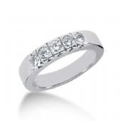 18K Gold Diamond Anniversary Wedding Ring 5 Round Brilliant Diamonds 0.50ctw 176WR11818K