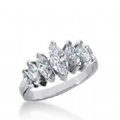 18K Gold Diamond Anniversary Wedding Ring 7 Marquise Shaped Diamonds 1.45ctw 177WR34218K