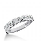 18K Gold Diamond Anniversary Wedding Ring 11 Round Brilliant Diamond 0.88ctw 183WR140318K