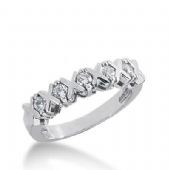18K Gold Diamond Anniversary Wedding Ring 5 Round Brilliant Diamonds 0.35ctw 189WR137318K