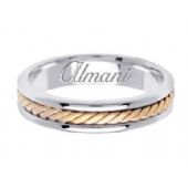 14k Gold 5mm Handmade Two Tone Wedding Ring 122 Almani