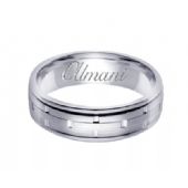 14K Gold 6.5mm Handmade Wedding Ring 123 Almani
