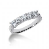 18K Gold Diamond Anniversary Wedding Ring 5 Round Brilliant Diamonds 0.75ctw 200WR56818K